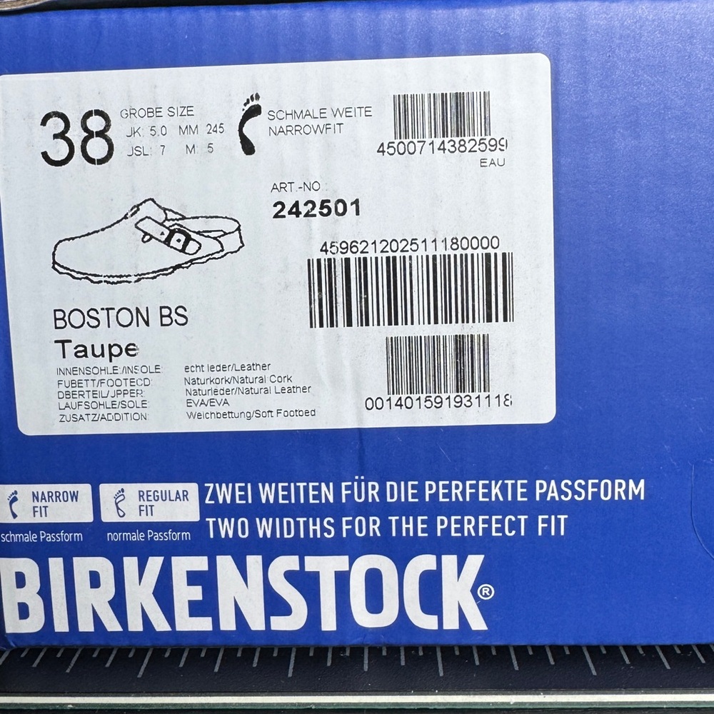 Birkenstock Boston Taupe Size 38 - Picture 3 of 4